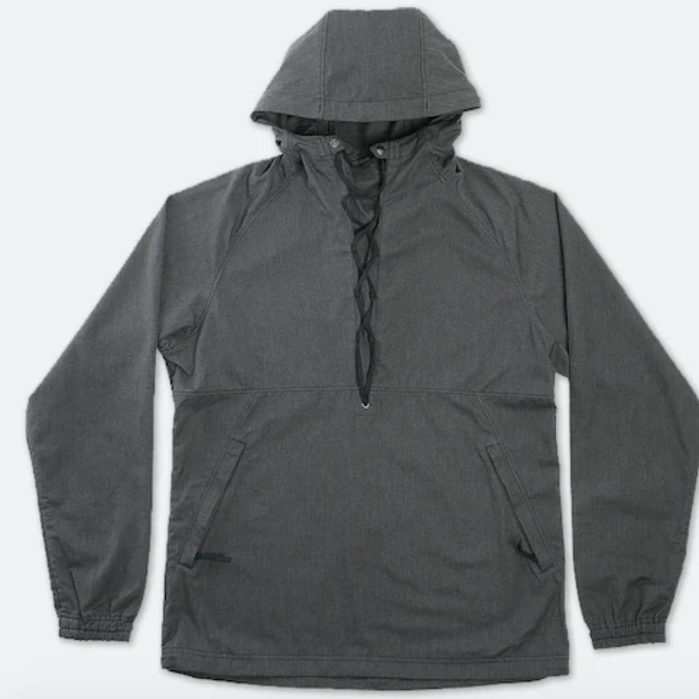 NAU Men’s Popu Lace Hoodie Pullover Jacket Small S Gray DWR Organic Cotton